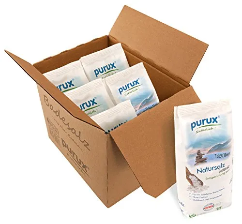 purux Totes Meer Salz Badesalz 6kg Naturweiß (6x1kg Beutel) nachhaltig verpackt