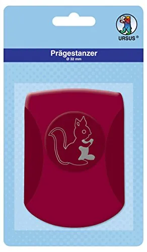 Ursus 19670093 Prägestanzer Eichhörnchen - Papierstanzer mit Hebelfunktion, ideal zum Ausstanzen von Motiv-Konfetti in Eichhörnchen-Form, für Papierqualitäten von 180-240 g/m².
