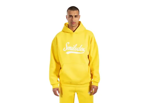 Smilodox Hoodie Lorik XL - Oversize Kapuzenpullover in Gelb - Stylischer Oversize Hoodie mit großem Frontprint, aus weichem und flauschigem Material. Ideal für den Alltag im Streetstyle. Pflegeleicht und bequem.