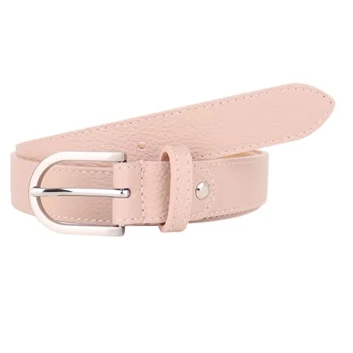 MIRROSI Ledergürtel Damen Herren Gürtel, Made in Italy, 3cm breit (Rosa (Silberne Schnalle), 95cm)