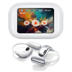 In Ear Kopfhörer Bluetooth 5.4 Sport-Kopfhörer,mit Touchscreen Open-Ear-Kopfhörer HiFi Stereo Rauschunterdrückungsfunktion - Weiß