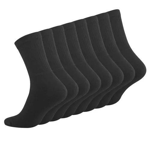 Socken Strümpfe 8-128 Paar Sportsocken Arbeitssocken Schwarz Baumwolle 39-46 Set