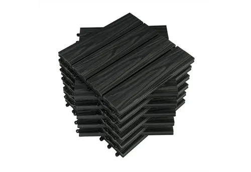WOLTU Premium WPC Terrassenfliesen 30x30cm - Terrassen- & Balkonfliesen aus robustem Wood Plastic Composite, einfaches Klicksystem für schnelle Verlegung und vielseitige Gestaltung von Garten, Terrasse und Balkon.