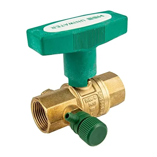 UNIWATER DVGW Kugelhahn 3/4 Zoll IG mit Entleerung - Kugelventil für Trinkwasserinstallation, DVGW-zertifiziert, mit nachziehbarer Stopfbuchse und hohem Druckbereich bis 50 bar. Ideal für flexible Anwendungen in Wasser- und Heißwasserleitungen.