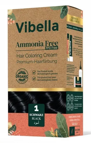 Vibella Haarfärbecreme Nr. 1 Schwarz – Premium-Haarfarbe