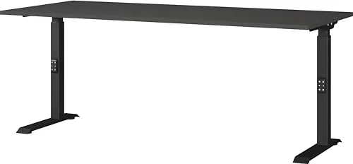 Germania Schreibtisch 7912-547, höhenverstellbar in Graphit - Ergonomischer Kinderschreibtisch, mechanisch höhenverstellbar von 68-91 cm, ideal für wachsende Kinder. Robuste Tischplatte in Graphit, perfekt für das Lernen und Spielen.