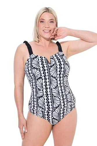 Ulla Popken Damen INES Badeanzug mit Scrunchträgern von Ulla Popken