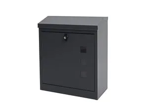 MCW XXL Briefkasten H26 abschließbar anthrazit-schwarz – großer Päckchen-Einwurf - Moderner, abschließbarer Briefkasten aus pulverbeschichtetem Stahl, ideal für Päckchen und DIN A4. Mit 3 Sichtfenstern und einfachem Postzugang für gewerbliche Nutzung.