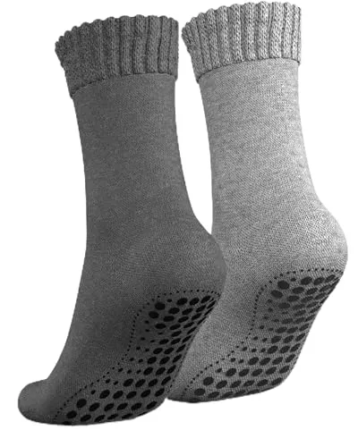 MEDOLY ABS Socken mit Wolle (2 Paar) THERMO Stoppersocken Wintersocken für Damen & Herren mit Vollfrottee für gemütliche Wärme
