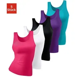 PETITE FLEUR Damen Unterhemd 5er-Pack - Unterhemden für Damen in weicher Baumwollqualität, mit schöner Muschelkante und ideal für den täglichen Komfort.