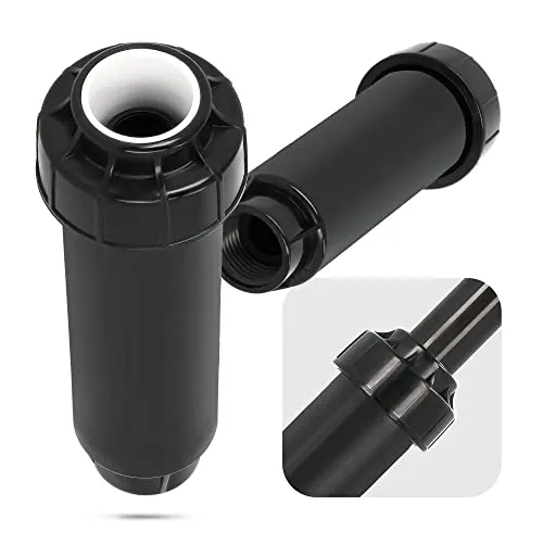 Versenkregner Rasensprenger 7,6cm Anschluss 1/2'' IG x 3/8'' AG Pop-Up Universelle Professionelle Bewässerung für Rasenflächen Garten Pflanzbeete Kleine Flächen Schwarz Einfache Installation