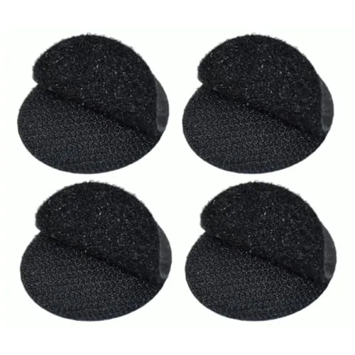 Klettpunkte selbstklebend extra stark, Klett Klebepunkte, Klettband rund selbstklebend, Klettpunkte groß in schwarz, Befestigung Ohne Bohren (Ø 19mm, 50 Stück)