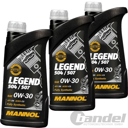 3x1L MANNOL LEGEND 504/507 0W30 MOTORÖL passend für VW 504 / 507.00 BMW LL 04 C3