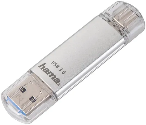 Hama 32GB USB-Speicherstick 2-in-1 mit USB 3.0 und Type-C, ultraschnelle Datenübertragung bis 40 MB/s für PC, Tablet und Smartphone -