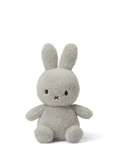 Nijntje & Miffy Terry Cream Kuscheltier - Wald & Wiese: Weiches, graues Kuscheltier in Hase-Form, ideal für Kinder von 1-11 Jahren zum Spielen und Kuscheln.