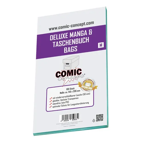 Comic Concept Deluxe Manga und Taschenbuch Bags M (100 Hüllen)
