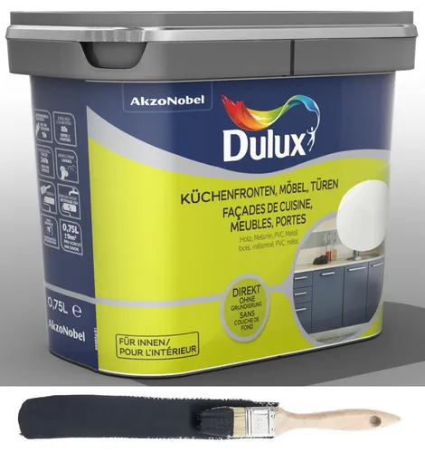 Dulux Fresh up Renovierfarbe für Küchen Möbel Türen Schwarz 0,75 L