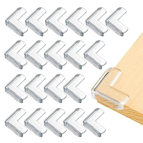 Stück Kantenschutz Baby - Transparenter Möbel-Eckenschutz, Weich und Hoch Belastbar, Schützt Baby vor Scharfen Tischecken (L-Form) 20