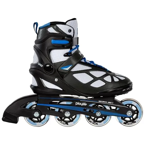 Playlife Uno Black 80 Inline-Skates Größe 45 - Inliner für Anfänger und Fortgeschrittene mit leichtem Softboot, doppelter Polsterung und 82A-Rädern für Komfort und Kontrolle beim Skaten.
