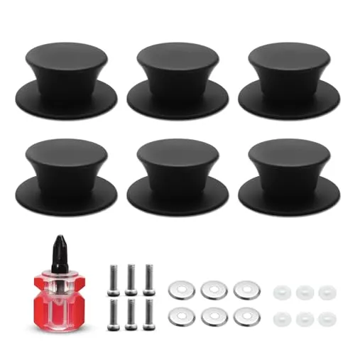 Topfdeckelgriff Silikon Universal, Hitzebeständiger Ersatzknopf, 6er Set