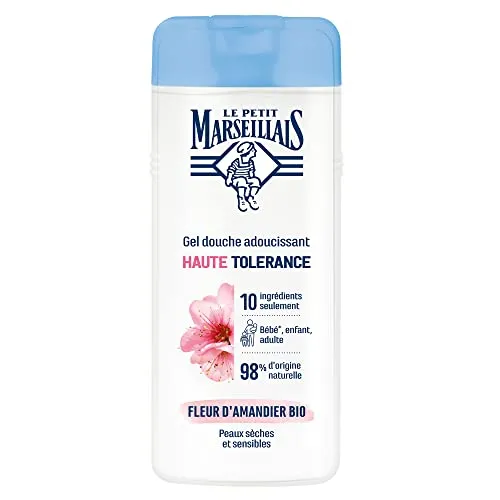 Le Petit Marseillais | Hochverträgliches Bio-Mandelblüten-Duschgel (400 ml Flasche), 98% natürliche Inhaltsstoffe – für trockene und empfindliche Haut
