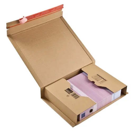 ColomPac Buchverpackungen 43,0 x 30,0 x 10,0 cm - 20 Stück, idealer Schutz für Bücher und Dokumente beim Versand, mit Haftverschluss und Aufreißband für einfache Handhabung