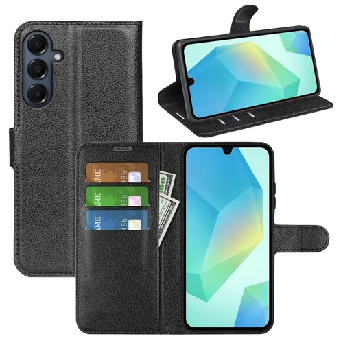 Für Samsung Galaxy A17 5G / 4G Kunstleder Book Wallet Handy Tasche Hülle Schwarz