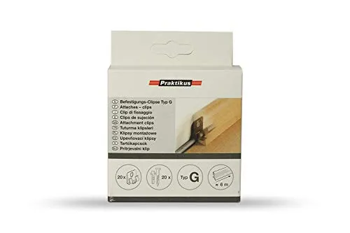 Döllken ClipStar TypG Sockelleisten Clips | Befestigungs-Clips ✓Unsichtbare Befestigung ✓Einfache Montage | Geeignet für Döllken USL-60 Clip Fussleiste | Sockelleiste 60 USL-Clip | Inhalt 20 Clips