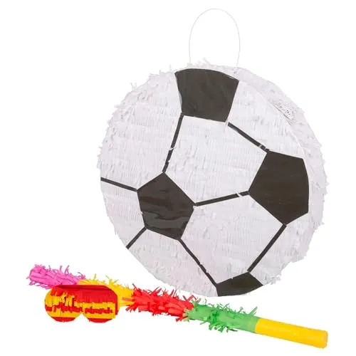 Fax Potato 3pc Fußball Pinata-Set mit Mehrfarbiger Stock & Augenbinde