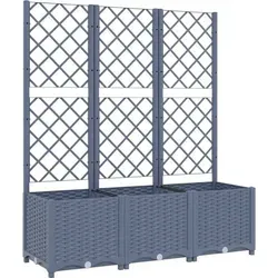 vidaXL Pflanzkübel mit Spalier Blaugrau 120x40x136 cm - Pflanzenkästen & Spaliere – Witterungsbeständiger Pflanzkübel mit robustem Rankgitter, ideal für Garten, Balkon und Terrasse.