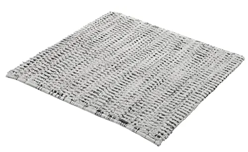 Kleine Wolke Badteppich SWAY Platin 60x60 cm - Grau - Badematte in stilvoller Cut-Loop Melangeoptik, maschinenwaschbar bei 40°C und trocknergeeignet, perfekt für Fußbodenheizung und umweltfreundlich nach Ökotex Standard 100.