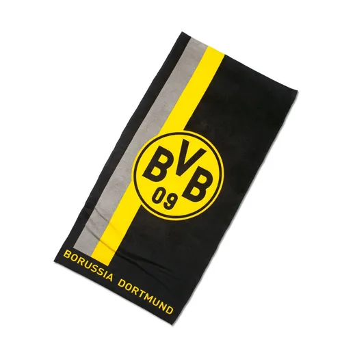 BVB Duschtuch mit Logo 70x140cm - Fußball-Fanartikel: Weiches und saugfähiges Duschtuch mit BVB-Logo, perfekt für Fans und Sportler.