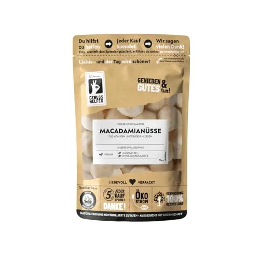 Bremer Gewürzhandel Macadamianüsse, ganz, ungesalzen, Macadamia Nusskerne, 200g
