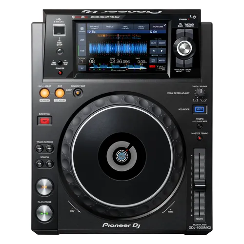 Pioneer DJ XDJ-1000 MK2 - Professioneller Plattenspieler mit CDJ-Style-Design, hochauflösendem 7-Zoll-Touchscreen und Unterstützung für Hi-Res-Audioformate, ideal für kreative Mix-Techniken und einfache Track-Suche.