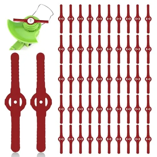 Viilich 50pcs Rasentrimmer Ersatzmesser – Universelle Kunststoffklingen für 3-in-1-Mäher und Mini-Mäher – Hochwertige Rasentrimmer Klingen für effizientes Rasenmähen,Rot