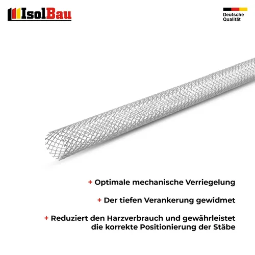 Siebhülsen Metall Ø12mm Gitterhülsen 1m für Injektionsmörtel Ankerhülsen M8-M10
