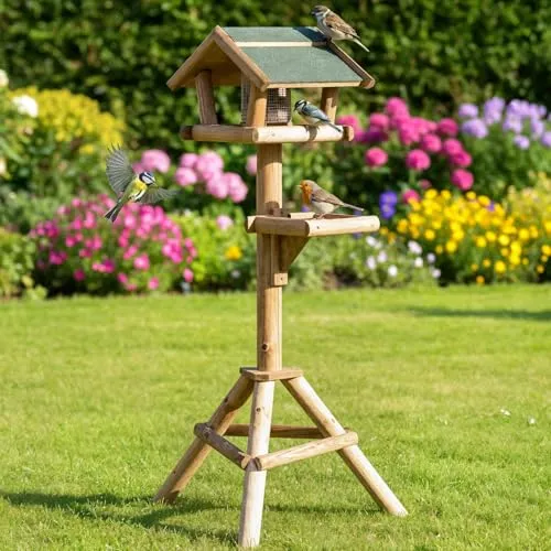 Zooprinz Wetterfestes Vogelhaus – Stabiles Futterhaus für Wildvögel mit einfachem Aufbau