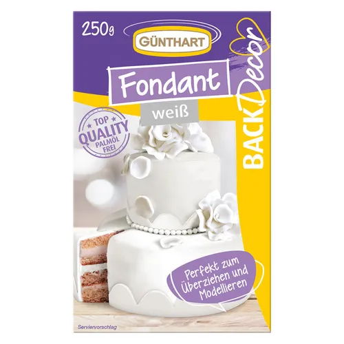 Günthart Rollfondant weiß in weiß von Backdeko