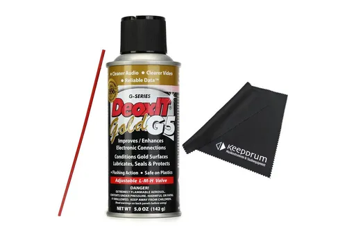Caig DeoxIT G5S-6 Gold Kontaktspray mit Mikrofasertuch - Spezial-Öl für empfindliche Bauteile, verbessert die Leitfähigkeit und schützt vor Korrosion. Inklusive Mikrofasertuch für optimale Anwendung.