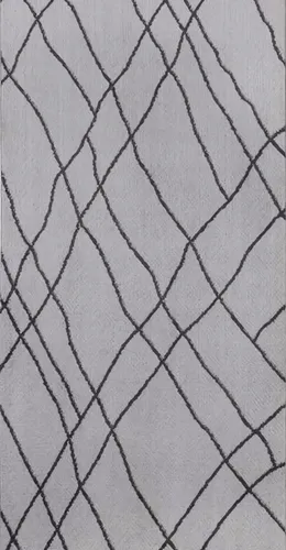 Grau Kunstteppich Kurzflor mit Linienmuster 160x230 cm - Moderner Kurzflor-Teppich in Grau für stilvolle Räume. Pflegeleicht und ideal für Wohnzimmer, Flur oder Arbeitszimmer. Verleiht jedem Raum ein elegantes Ambiente.