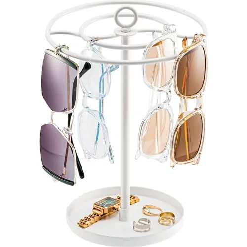 ProCase 360 drehbare Brillenständer, Brillenaufbewahrung für mehrere Brillen Ständer Sonnenbrillen Halter Sunglasses Organizer für bis zu 20 Brillen, Brillenablage Brillenhalter -Weiß