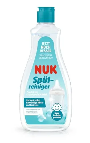 NUK Spülreiniger für Babyflaschen | 500 ml | Ideal zur Reinigung von Babyflaschen, Nuckeln und Zubehör | Duftstofffreier Reiniger | pH-neutral | 100 % wiederverwertbare Flasche