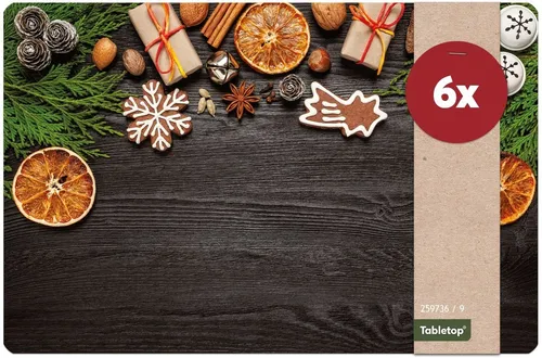 matches21 HOME & HOBBY Platzset Abwaschbare Tischsets 6er Set Weihnachten Gewürze, (6-St), Platzsets als Tisch-Untersetzer und Tisch-Deko für Esstisch Teller