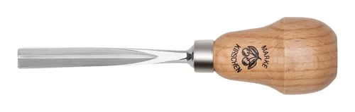 Kirschen Kerbschnitzbeitel 10 mm mit Birnenheft gerade mit V-förmiger Schneide - 5639010