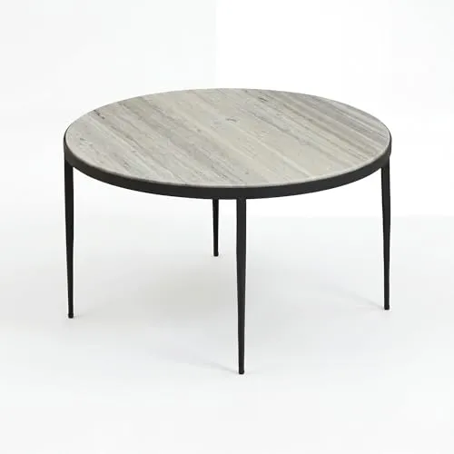 Wohnling Couchtisch Metall mit Toronto Marmor Tischplatte 70cm rund - Eleganter Design Beistelltisch - ELEGANZ FÜR DEIN WOHNZIMMER: Dieser stilvolle Couchtisch mit runder Marmorplatte vereint modernes Design und edle Materialien. Die feine Maserung des Marmor macht jeden Tisch zu einem einzigartigen Unikat. Ideal für Dekoration und gemütliche Teestunden.