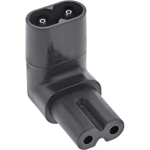 InLine® Netzadapter IEC 60320 C8 / C7, Oben/unten gewinkelt 2pol.