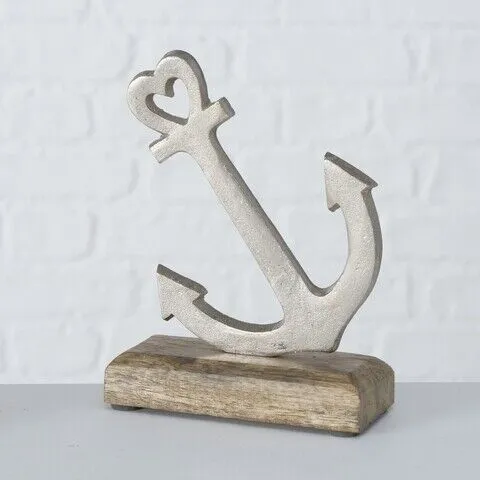 Anker Dekoaufsteller AluminiumTischdeko H 17 cm