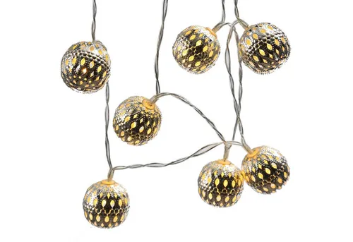 MARELIDA LED-Lichterkette LED Deko Lichterkette 8 Kugeln Metallbälle orientalisch marokkanisch, 8-flammig