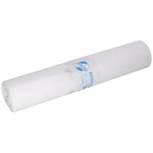 Abfallsäcke aus Recycling-LDPE 70 l, weiß, 25 Stück/Rolle