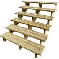 Vinuovo Außentreppe Holz 6 Stufen 120cm